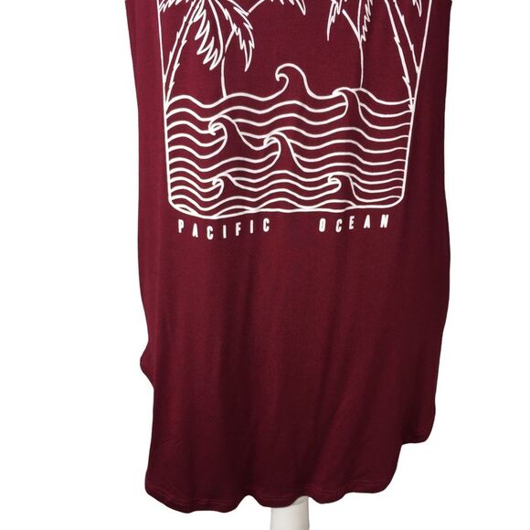 Monterey California Burgundy High Low Tank Top Size Large Pacific Ocean Soft - Picture 4 of 10
